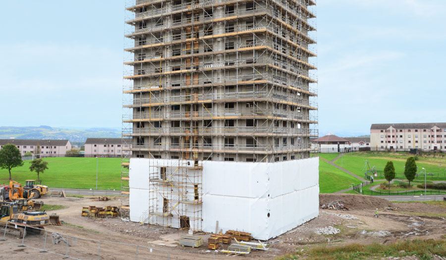 Encapsulation Case Studies containment demolition high rise flats refurbishment works weatherproof