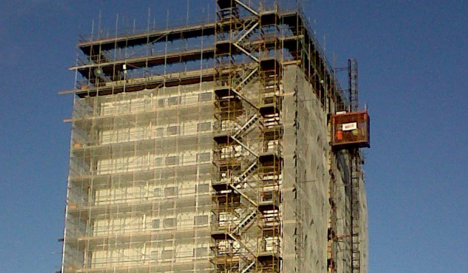 Abbey Court high rise flats cladding insulation isg project contract scaffolding