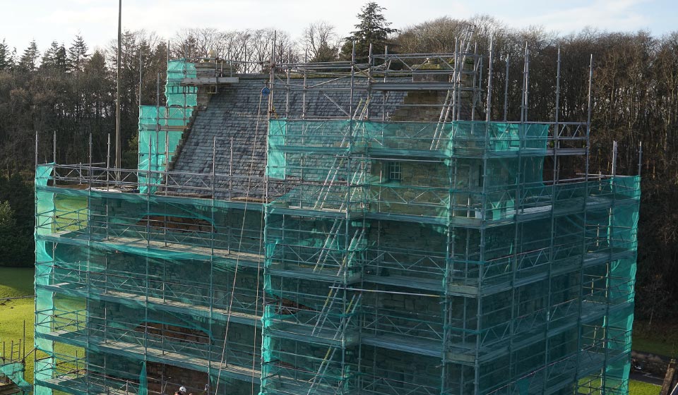 Dean Castle scotland renovation cbc stone lottery funding kilmarnock scaffold hire