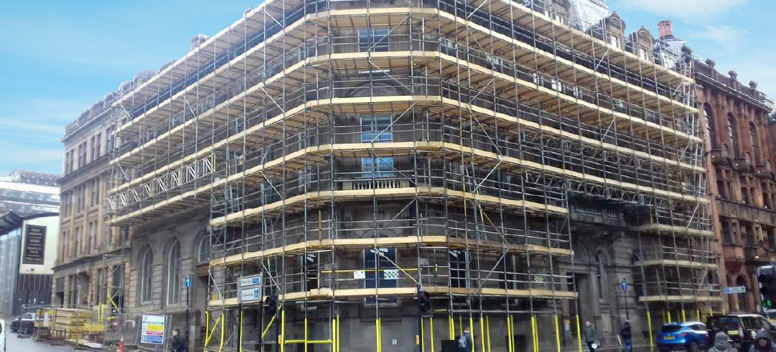 George Street project renovation conversion scaffolding services enigma glasgow office