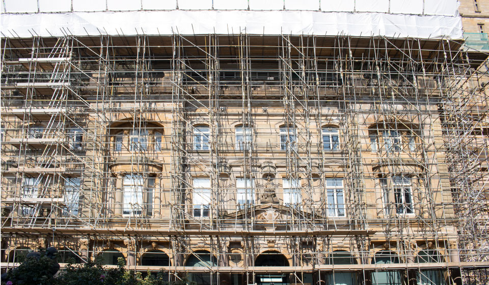 Greenock Municipal Buildings town hall inverclyde council scaffolding