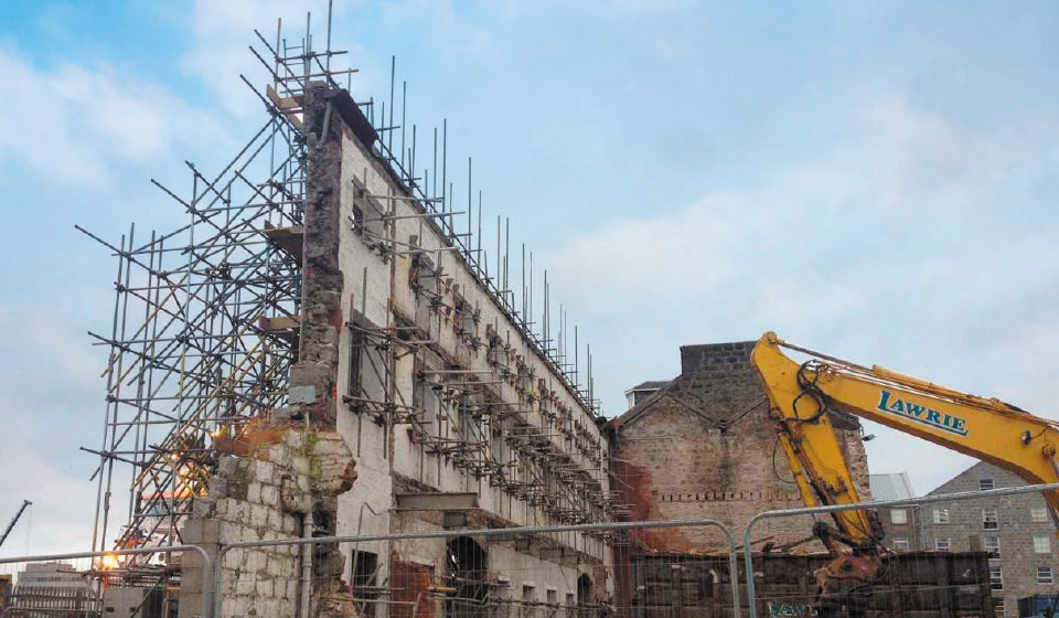 Horzions house aberdeen scotland development offices demolishment steel frame block