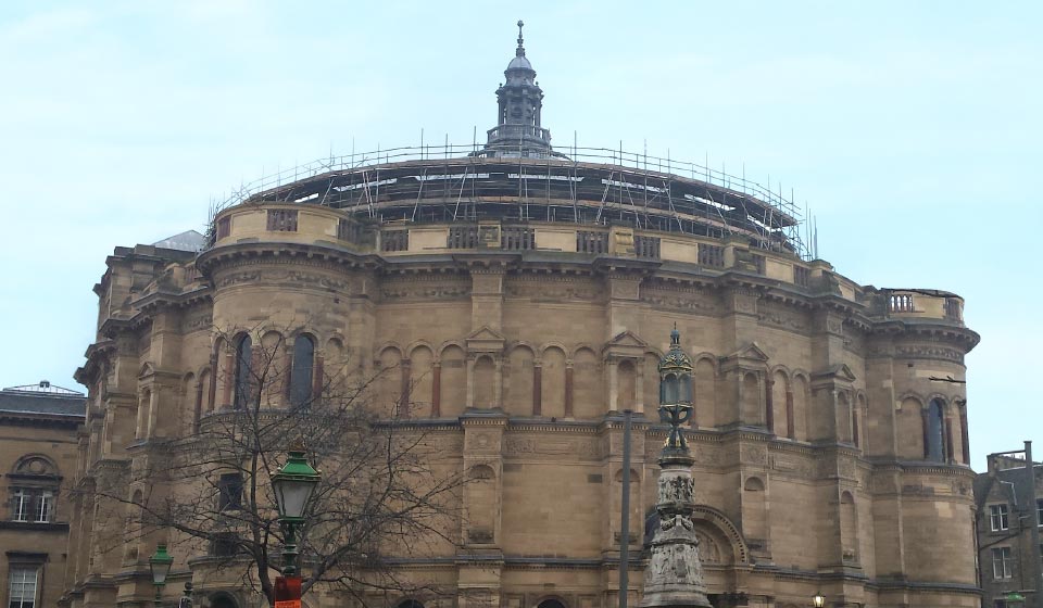 McEwan Hall scaffolding temporary access edinburgh refurbishment