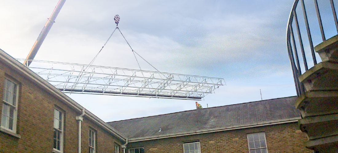 Sandhurst Military College HAKI scaffold system installation roof refurbishment restoration project