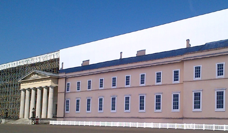 Sandhurst Military College scaffold temporary roof coverage enigma industrial services uk