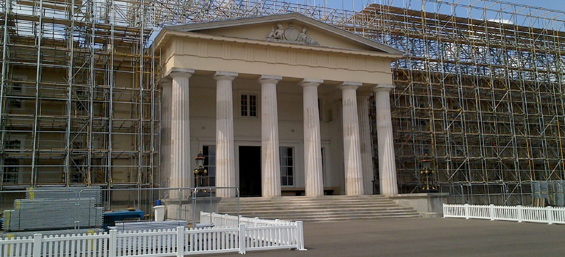 Sandhurst Military College specialist protective building wrap restoration refurbishment project