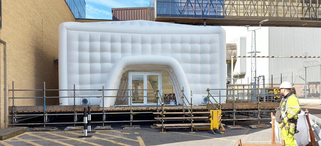 Sellafield welfare tent cumbria nuclear facility scaffold construction uk