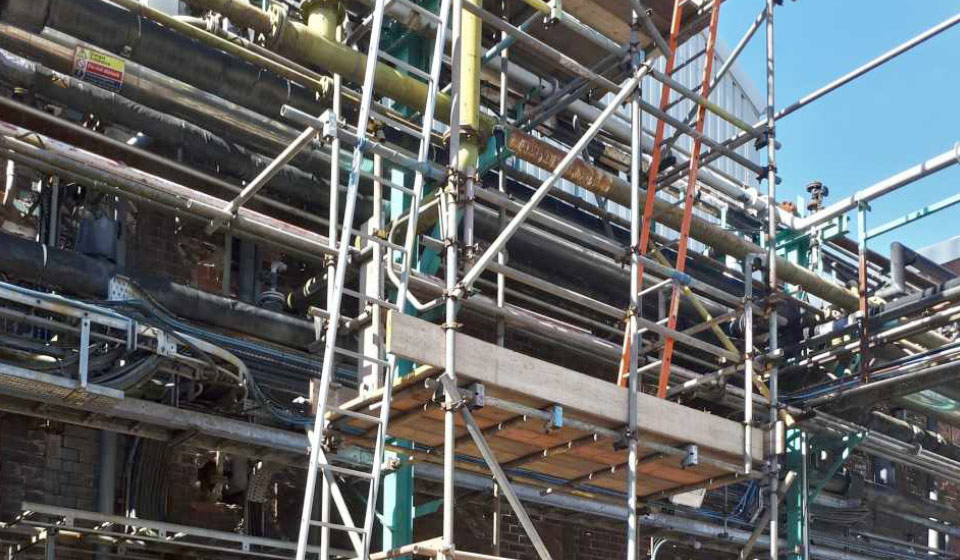 Solvay oldbury manufacturing factory phosphorus based chemicals scaffolding hire