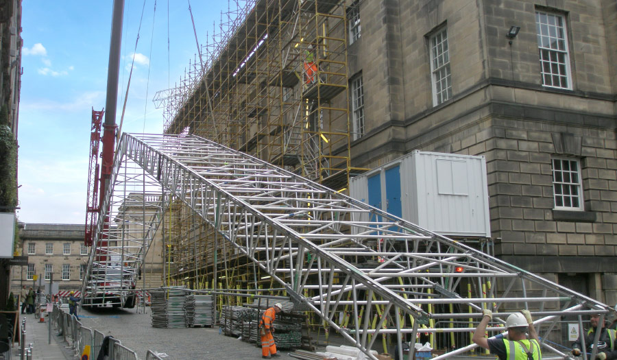 Temporary Roof Case Studies erection roofing building edinburgh ubix haki desa system