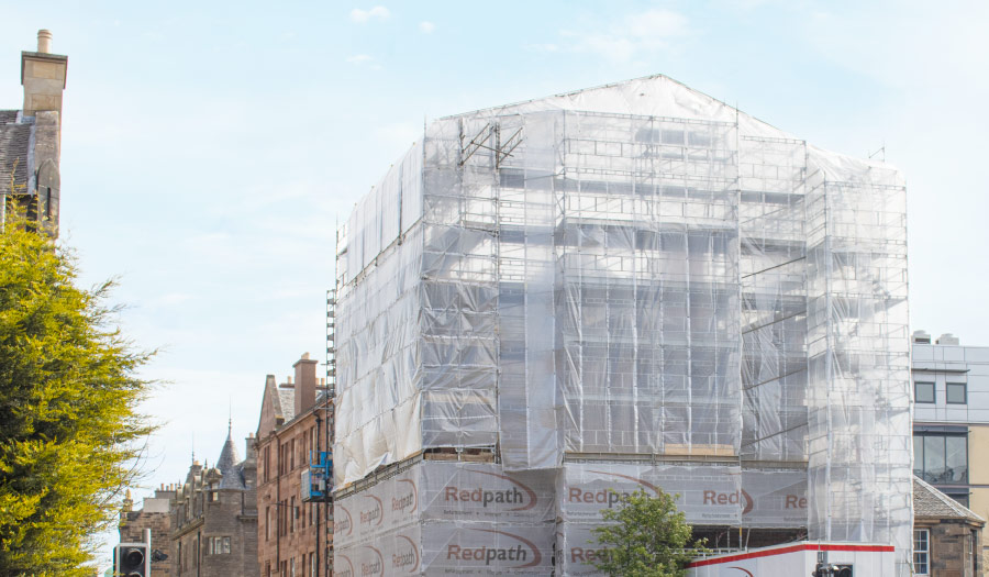 Temporary Roofs Encapsulation fire damage edinburgh access scaffolding weatherproof