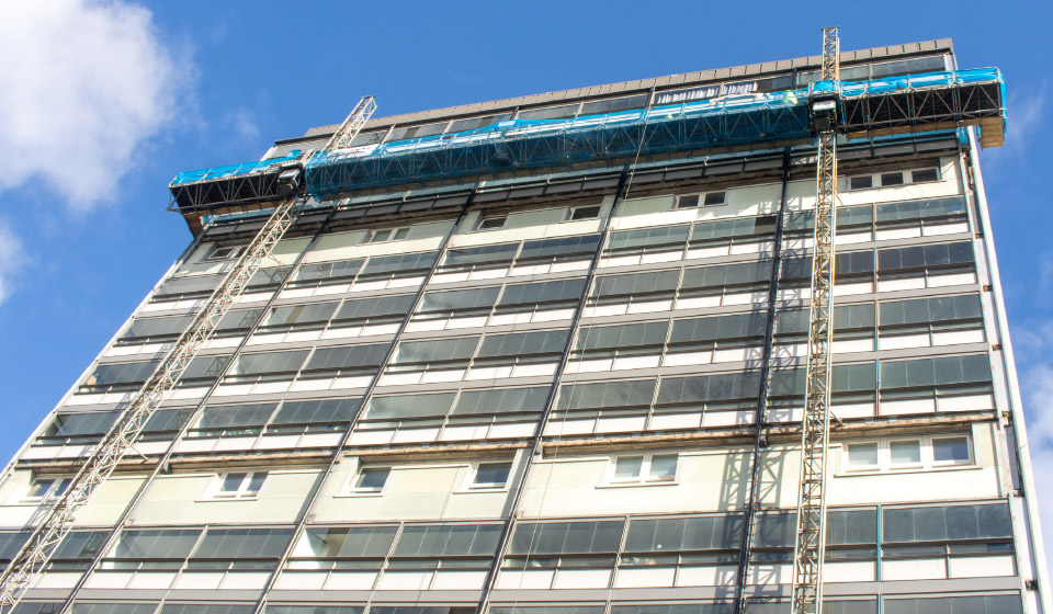 Waddell-Court-new-gorbals-housing-mckean-developments-mast-climber-cladding-maintenance-image-enigma-industrial-services