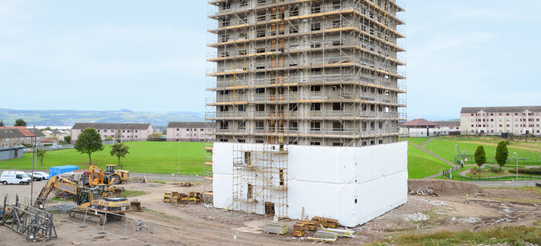 bellsmyre demolition project flats apartments engima scaffolding hire contractors slider