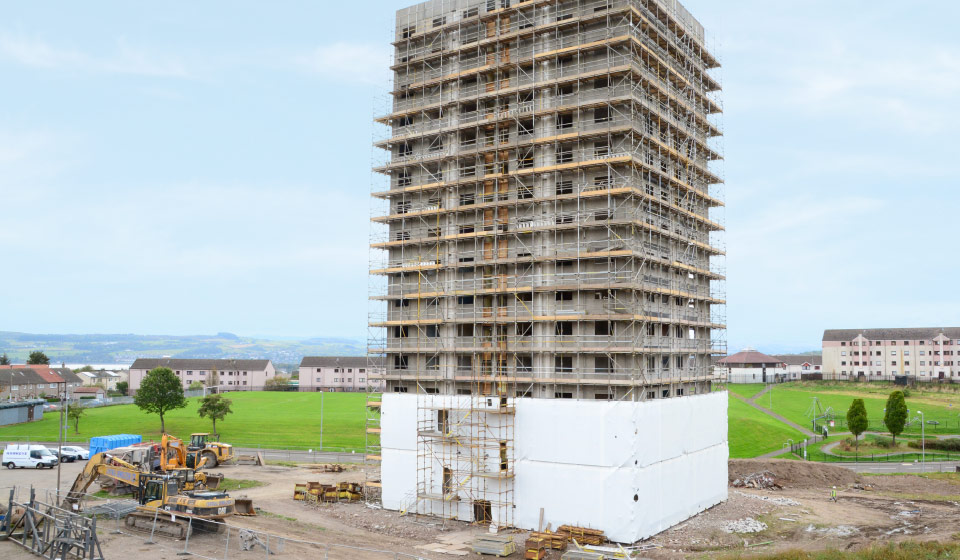 bellsmyre regeneration demolition multi storey block flats