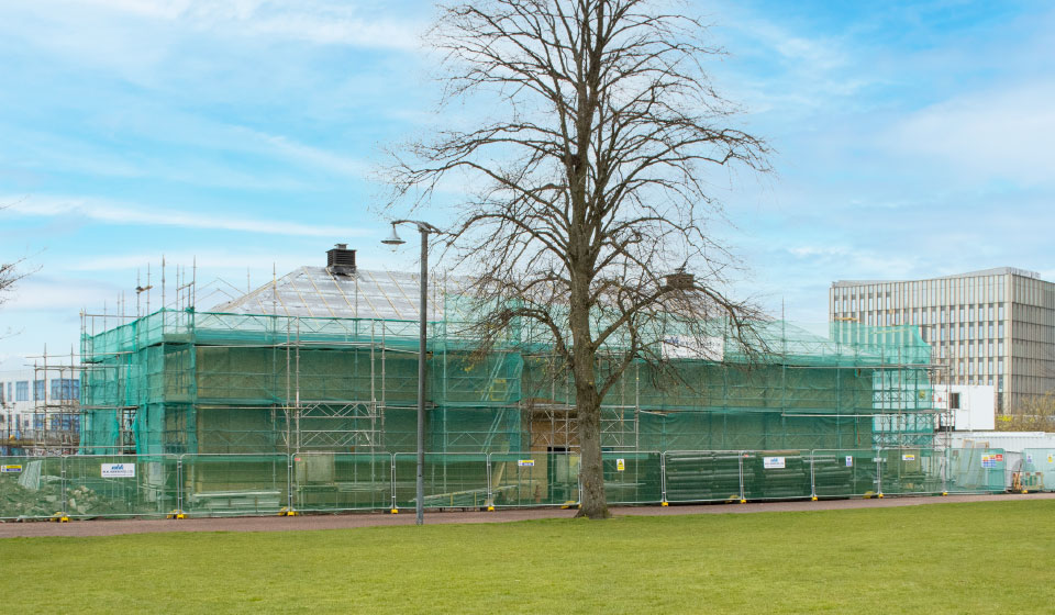 building restoration west boathouse glasgow enigma k2 system scaffolding