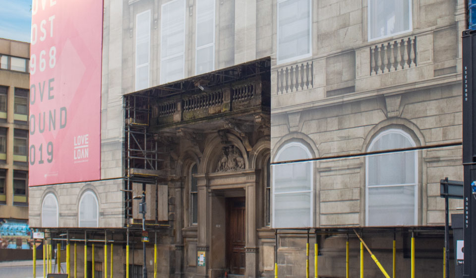city-council-love-loan-refurbishment-george-st-glasgow-advertisibg-wrap city council love loan refurbishment george st glasgow advertising wrap
