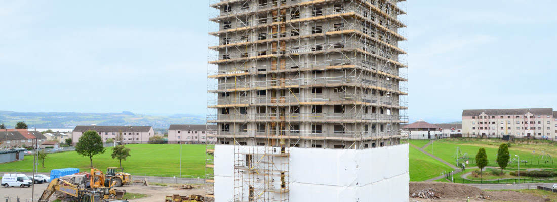 construction scaffolding encapsulation working at height access bellsmyre flat refurbishment