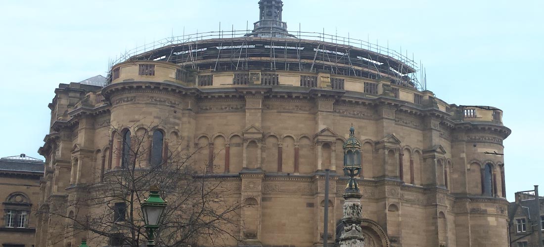 edinburgh McEwan Hall university graduation hall seminar rooms scaffolding enigma