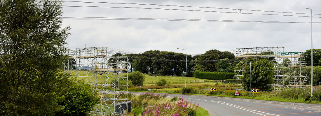 energy power UKPN electicity network pylons scaffolding emergency service