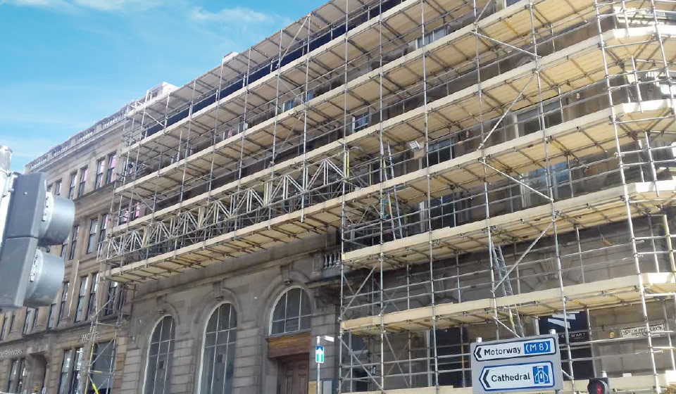 enigma industrial services scaffolding contractors city centre glasgow tube fitting access