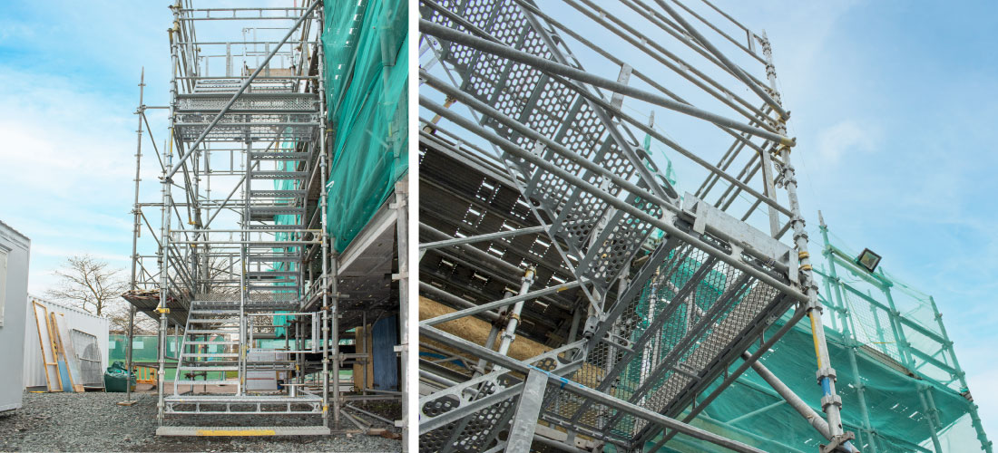 k2 system scaffolding building restoration west boathouse glasgow enigma