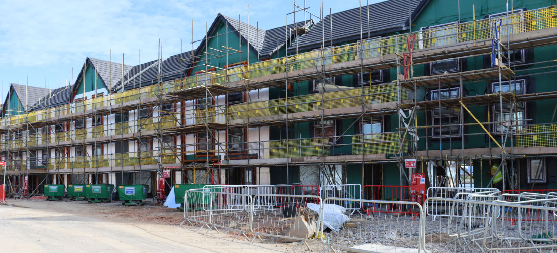 scaffolding access public stairs modular system Persimmon House South Haven Barry Island Quays homes