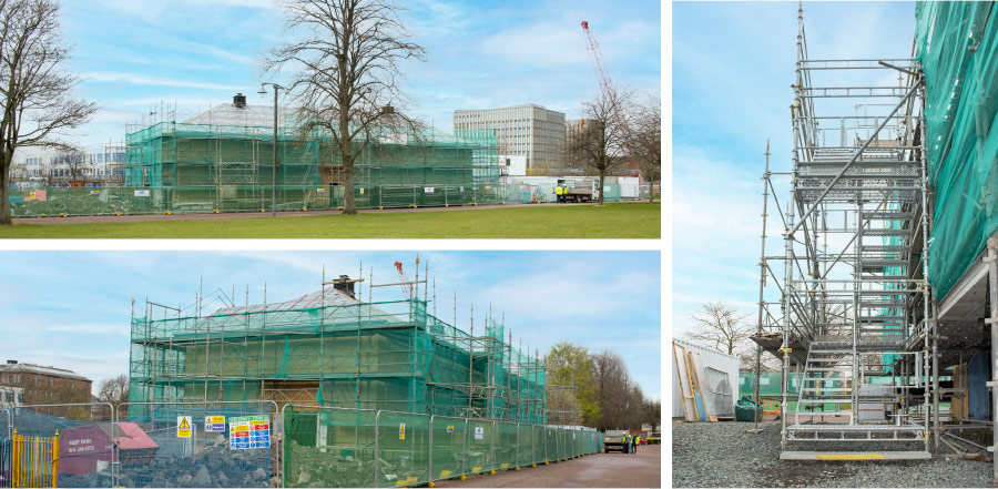 scaffolding glasgow west boathouse restoration temporary access enigma