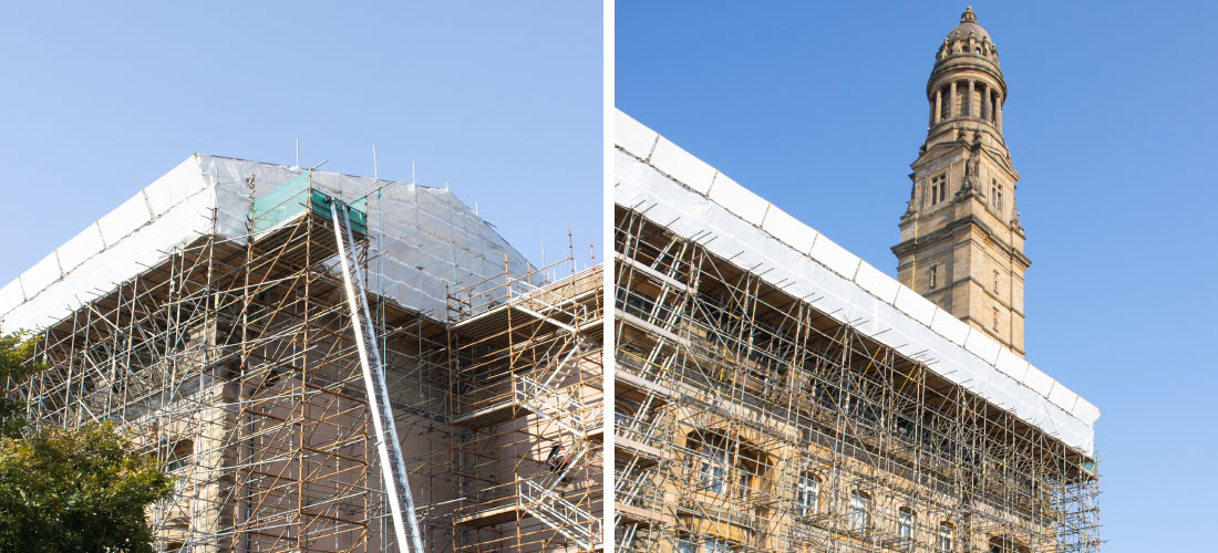 town hall inverclyde council scaffolding Greenock Municipal Buildings