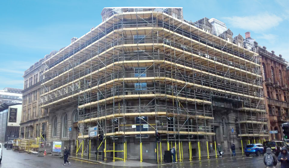 traditional tube fitting access scaffolding renovation glasgow enigma industrial services design