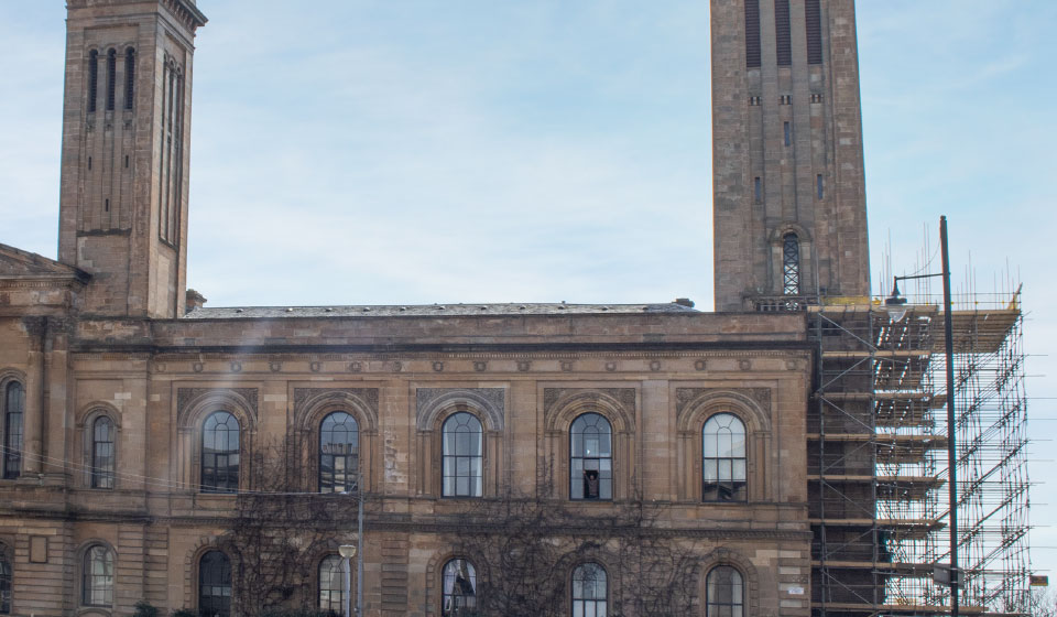 trinity college park circus glasgow church of scotland restoration scaffolding uk