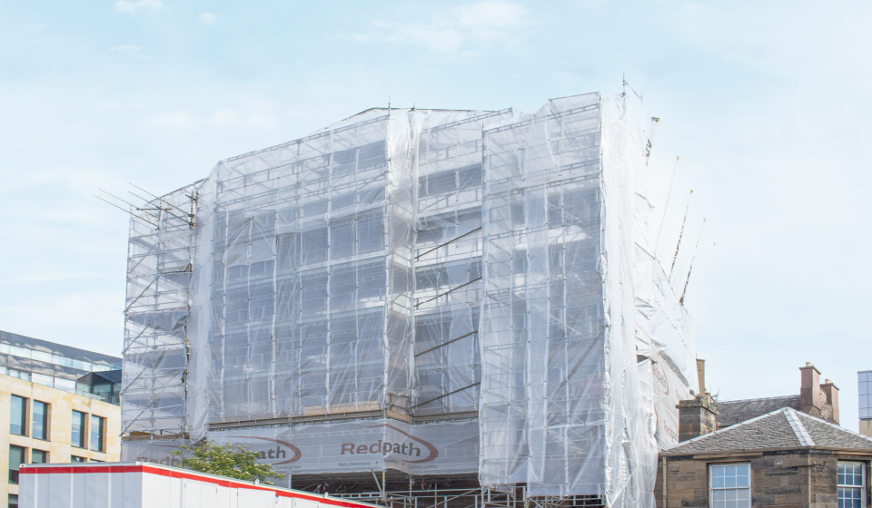 ubix-temporary-roof-encapsulation-haki-scaffold-fountbridge-tenement-edinburgh