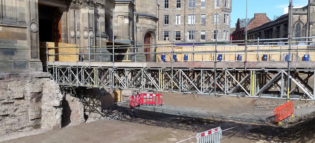 university of edinburgh McEwan Hall graduation refurbishment scaffolding access